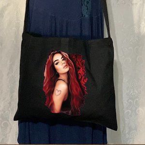 Karol G Crossbody Messenger Cotton Canvas Tote Bag with Long Strap